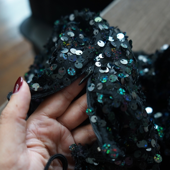 Black Sequin Mini Dress NWT - Picture 4 of 4